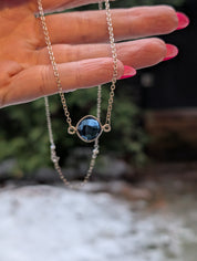 Deep Water — Sterling Silver Kyanite Necklace | Bezel Set Blue Kyanite Pendant