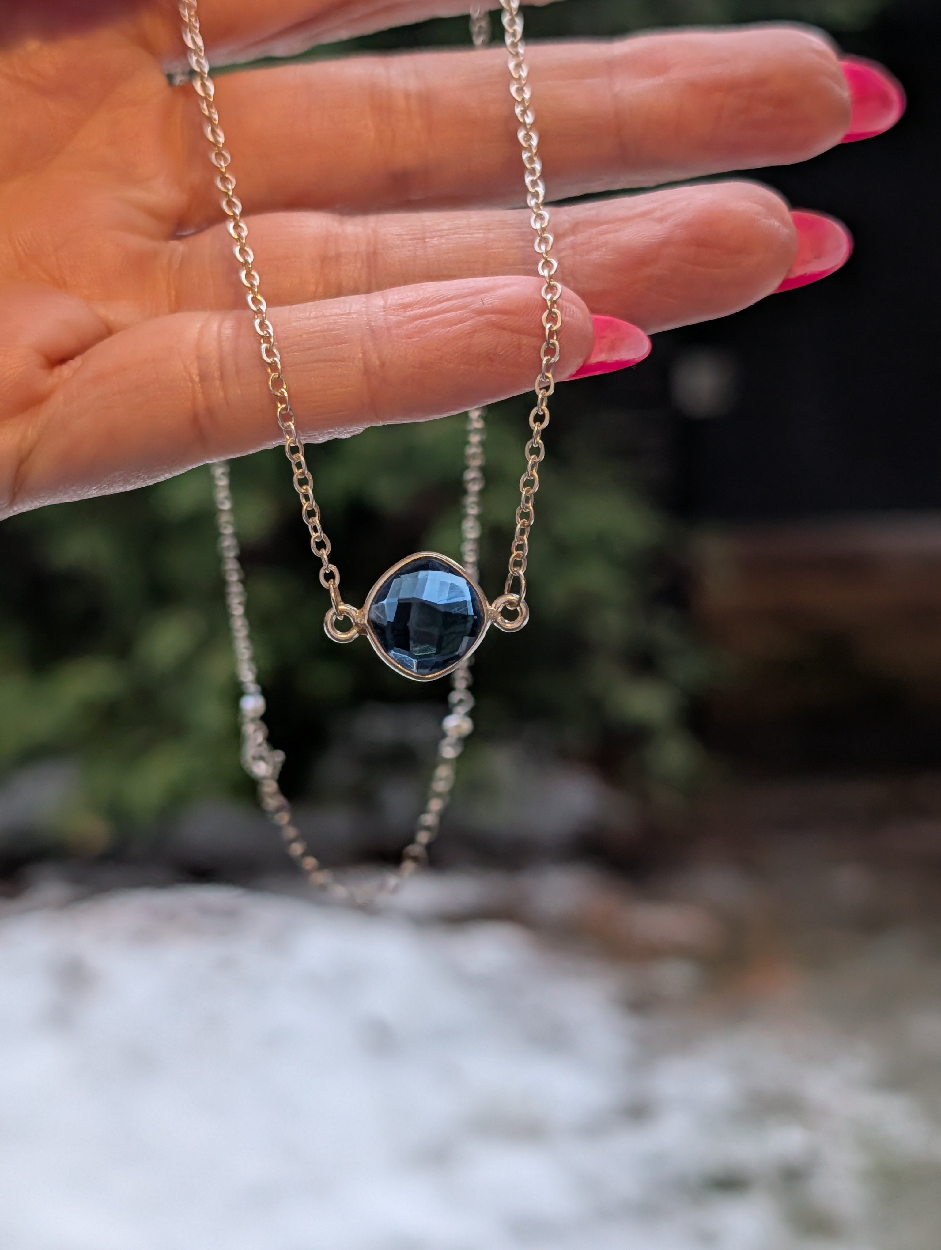 Deep Water — Sterling Silver Kyanite Necklace | Bezel Set Blue Kyanite Pendant