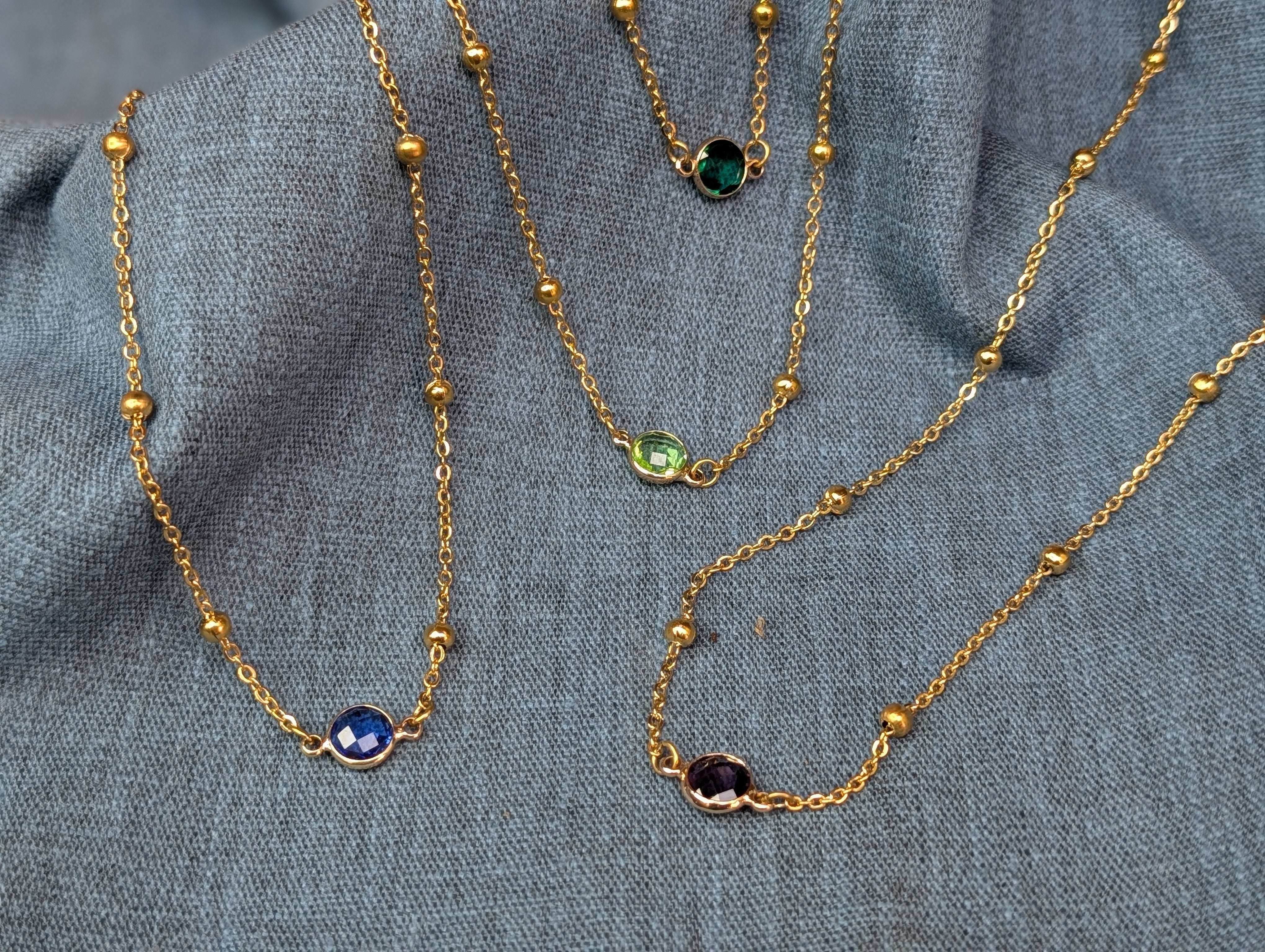 Sample Sale: Single Birthstone Stainless Steel Necklace
