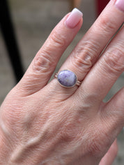 Tiffany Stone Silver Bezel Ring – Elysia | Rare Purple Gemstone | One-of-a-Kind Sterling Silver Jewelry
