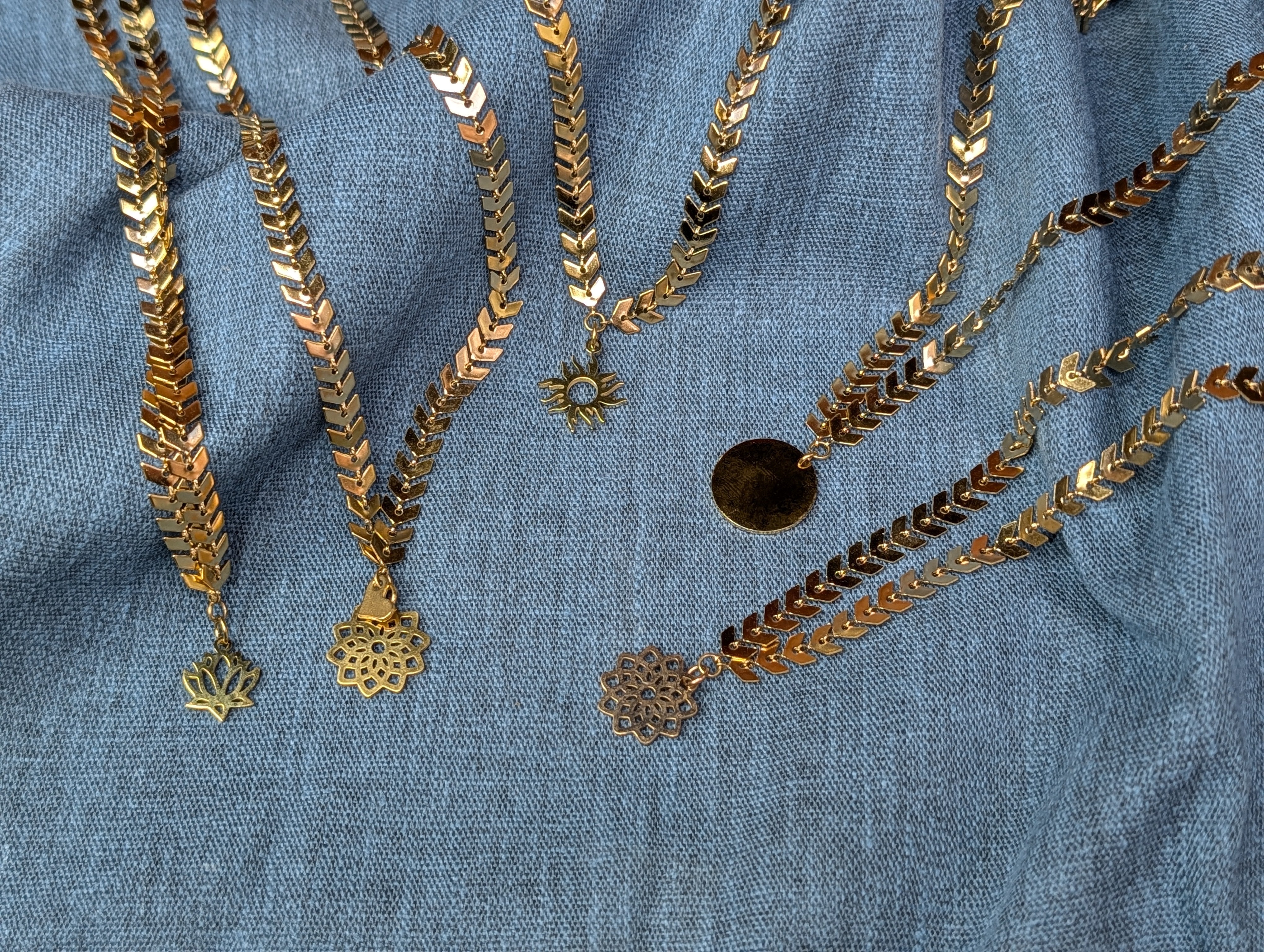 Sample Sale: Chevron Pendant Necklace — Lotus, Mandala & More