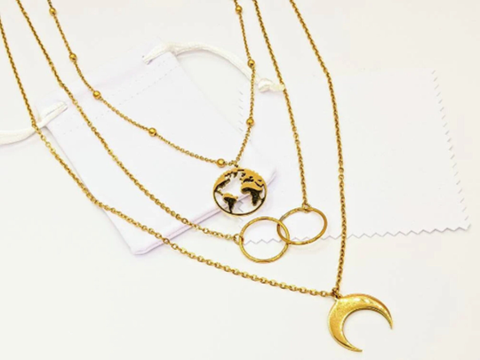 Sample Sale: Layering Crescent Moon Necklace in Stainless Steel