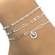 Three Anklet Set in Sterling Silver AQ3114