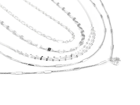 Four Piece Anklet Set in Sterling Silver AQ4010